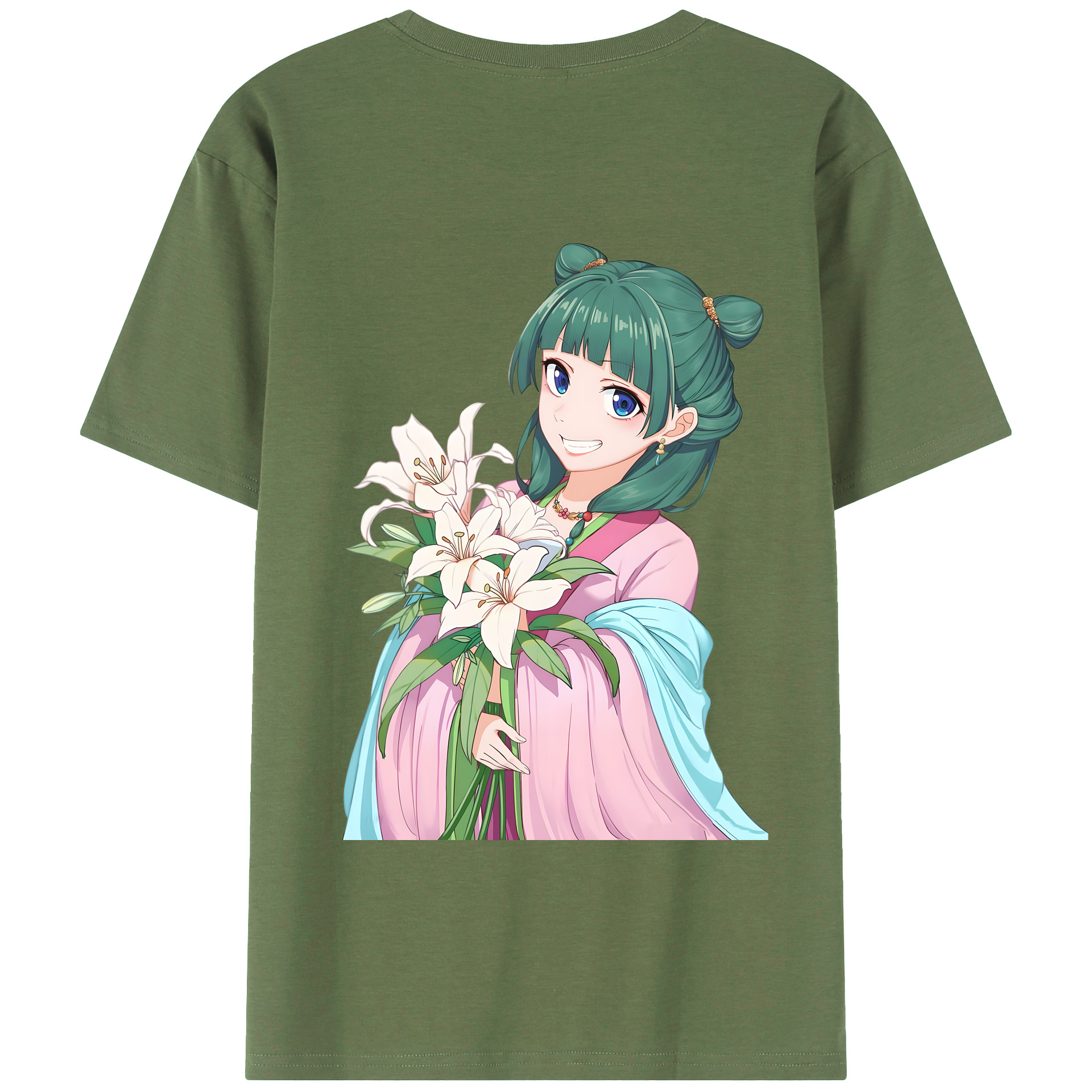 （画像用） 薬屋のひとりごと The Apothecary Diaries 綿100％ メンズ半袖Tシャツ（バックプリント） 通気性